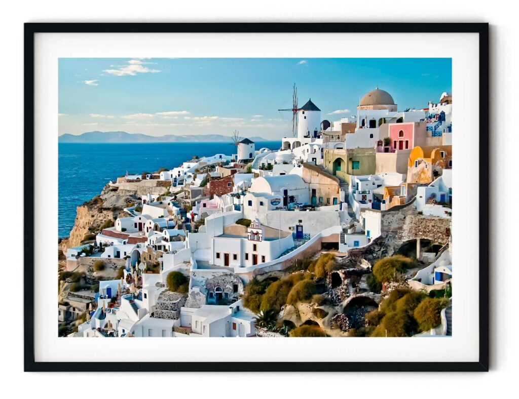 Santorini on black frame