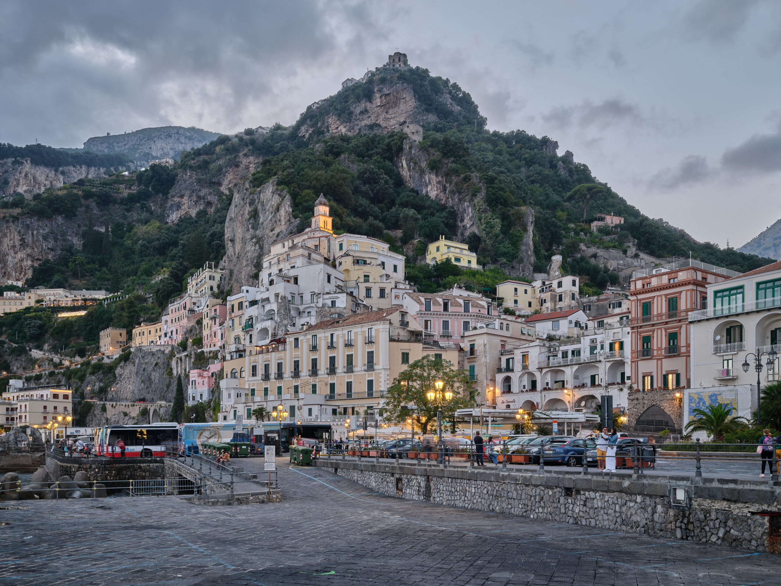 City of Amalfi Coast in the evening