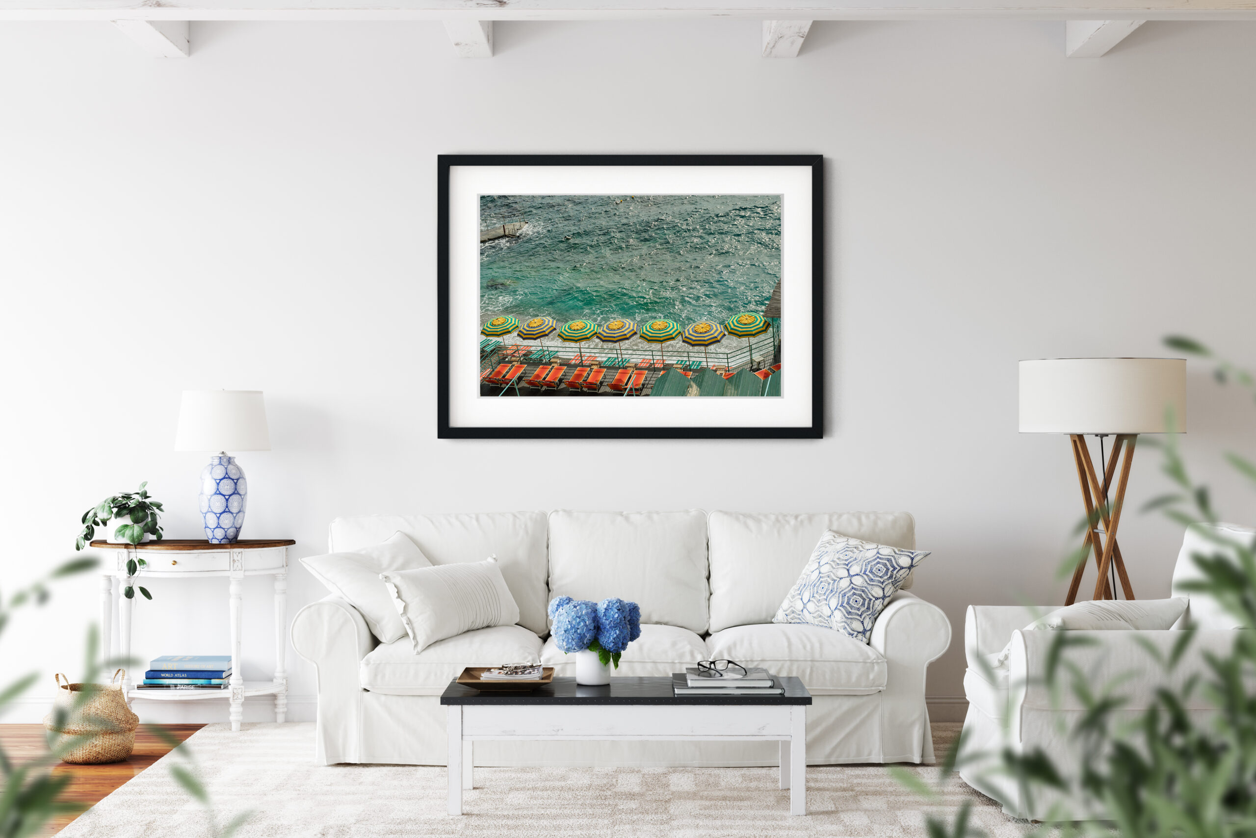 Umbrella's on the Capri coastline, Italy - Image 4